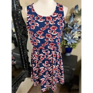 French Grey NWT L'valynn Sleeveless Floral Brushed Knit Dress Small